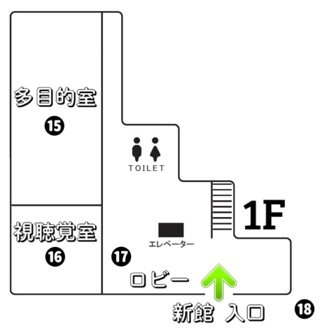井の頭コミュニティセンター新館1階の地図