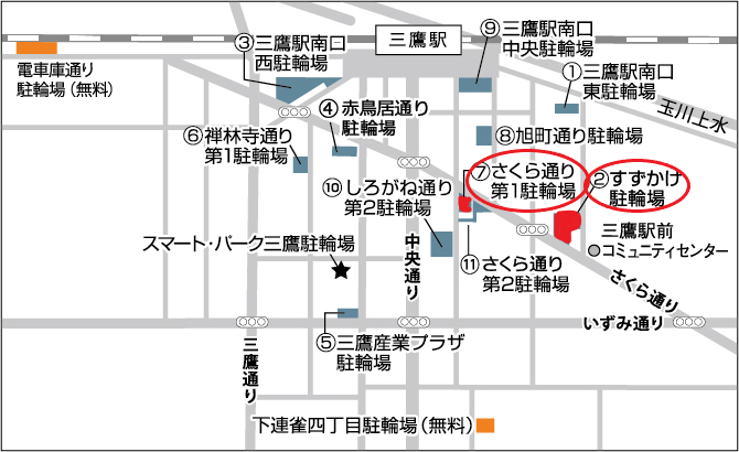 三鷹駅前コミュニティセンター周辺の地図