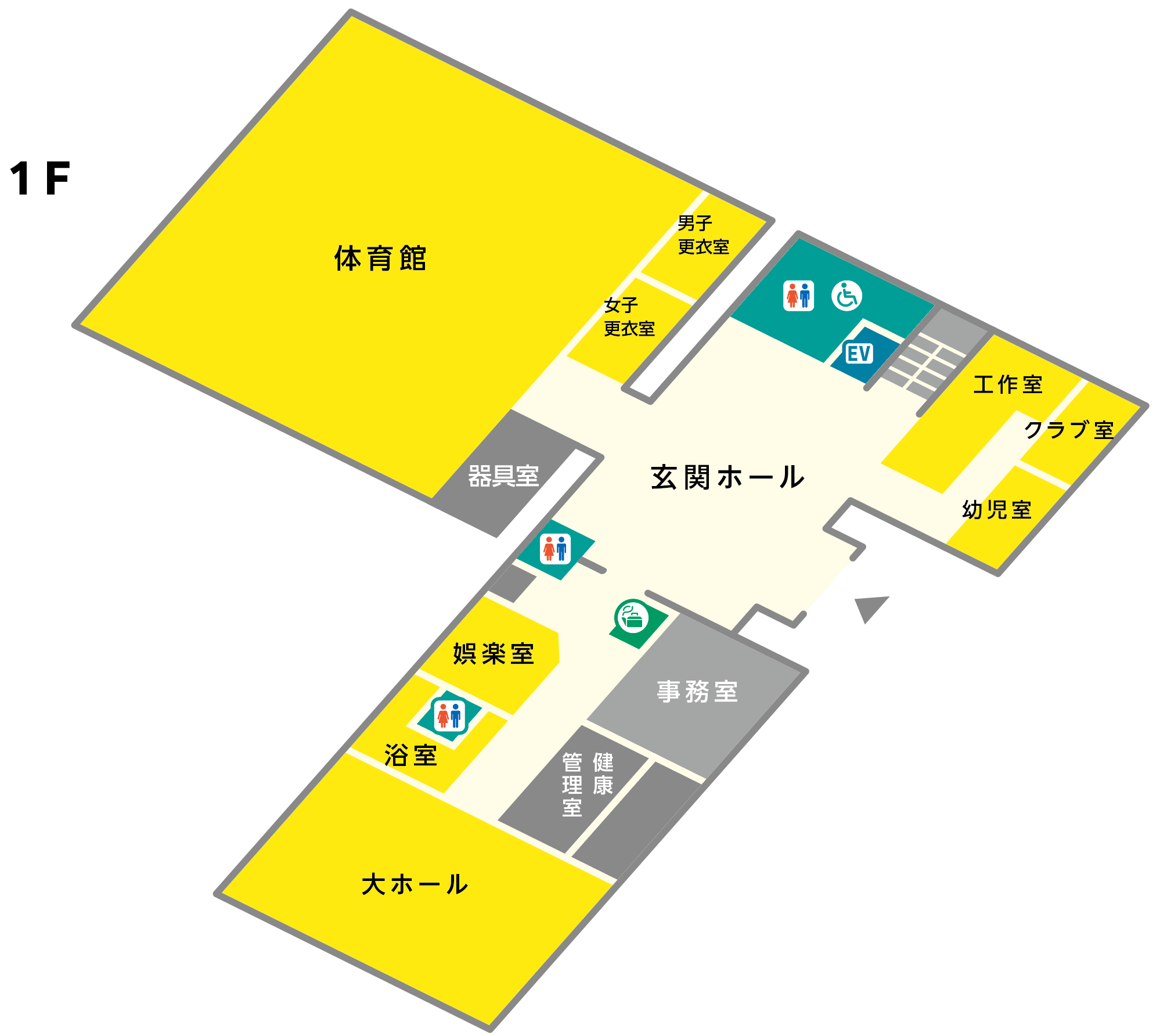一階の案内を平面で示した図