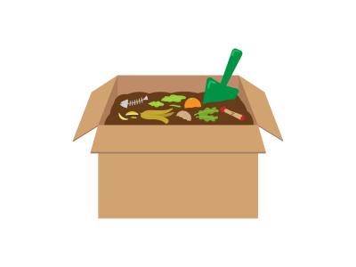 ダンボールコンポストのイラスト