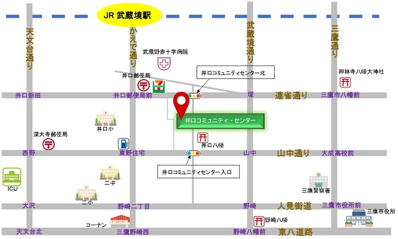 井口コミュニティセンター周辺地図