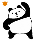 ラジオ体操をするパンダのイラスト