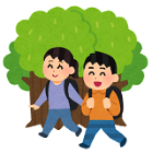 ウオーキングする男女のイラスト