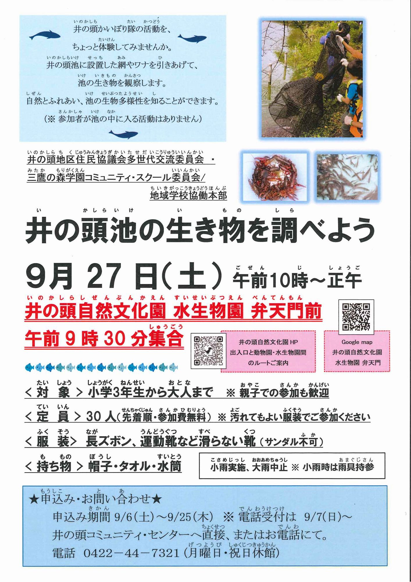 （イメージ）【終了】井の頭池の生き物を調べよう